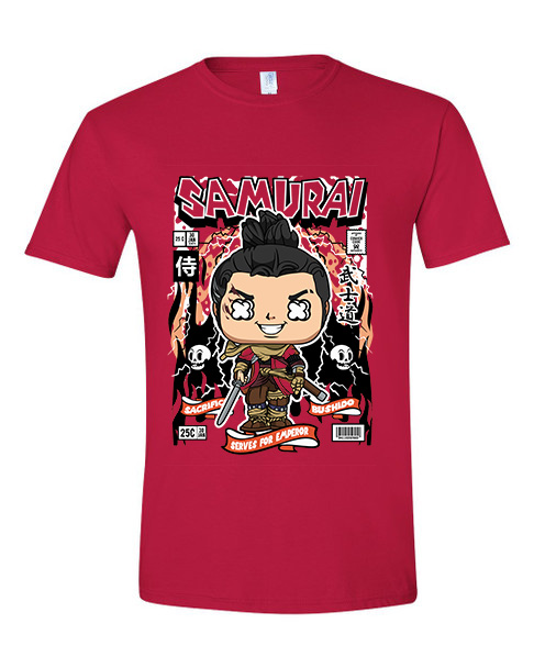 T-Shirt Samurai Pop Culture Red