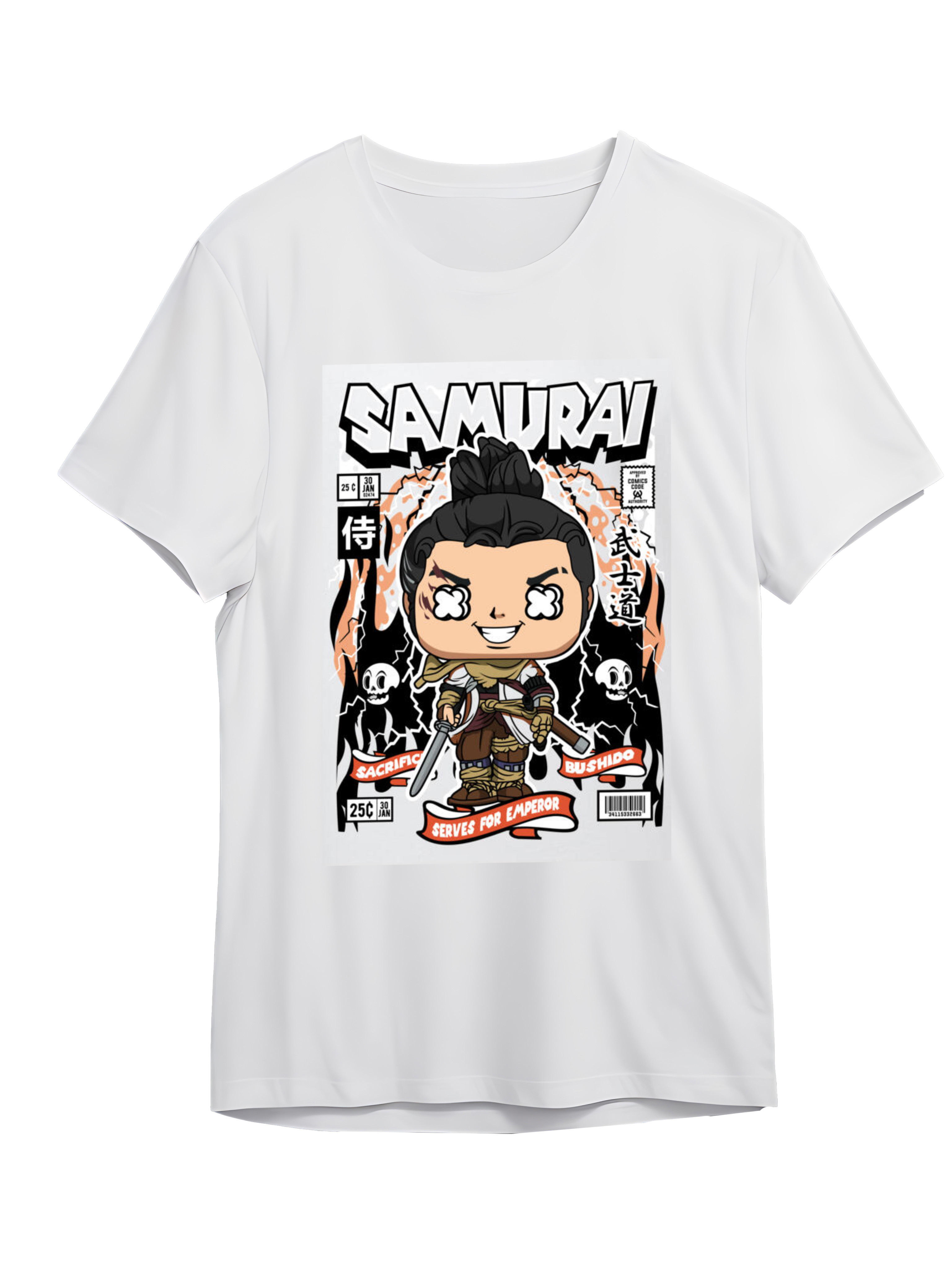 T-Shirt Samurai Pop Culture White