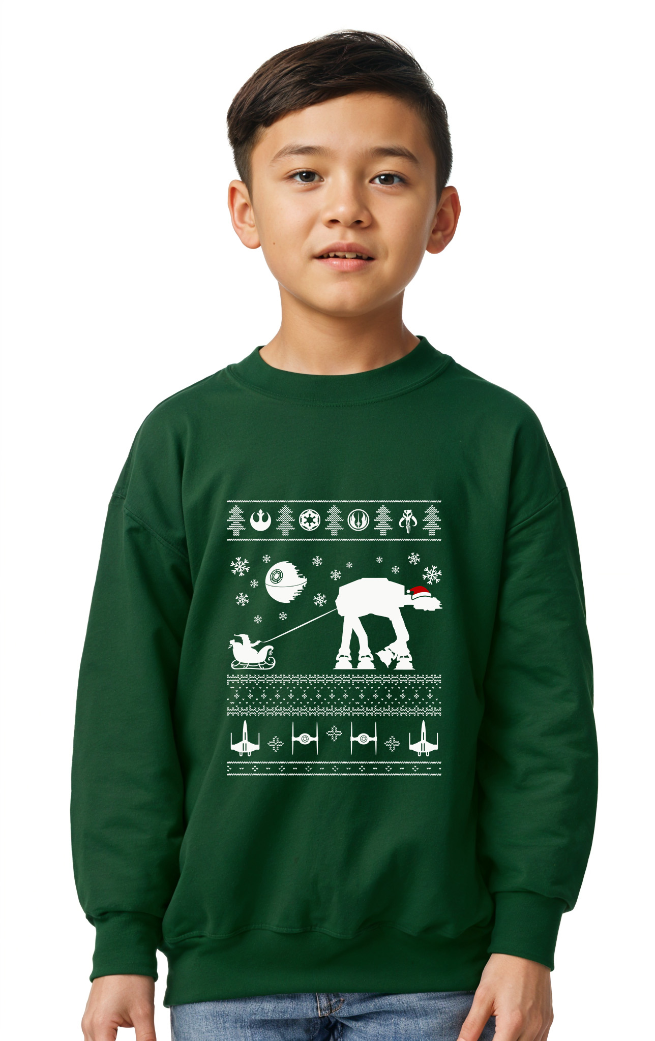Παιδικό Χριστουγεννιάτικο Ugly Sweater Santa Pop Culture Forest Green παιδικά Φούτερ Simple Wear