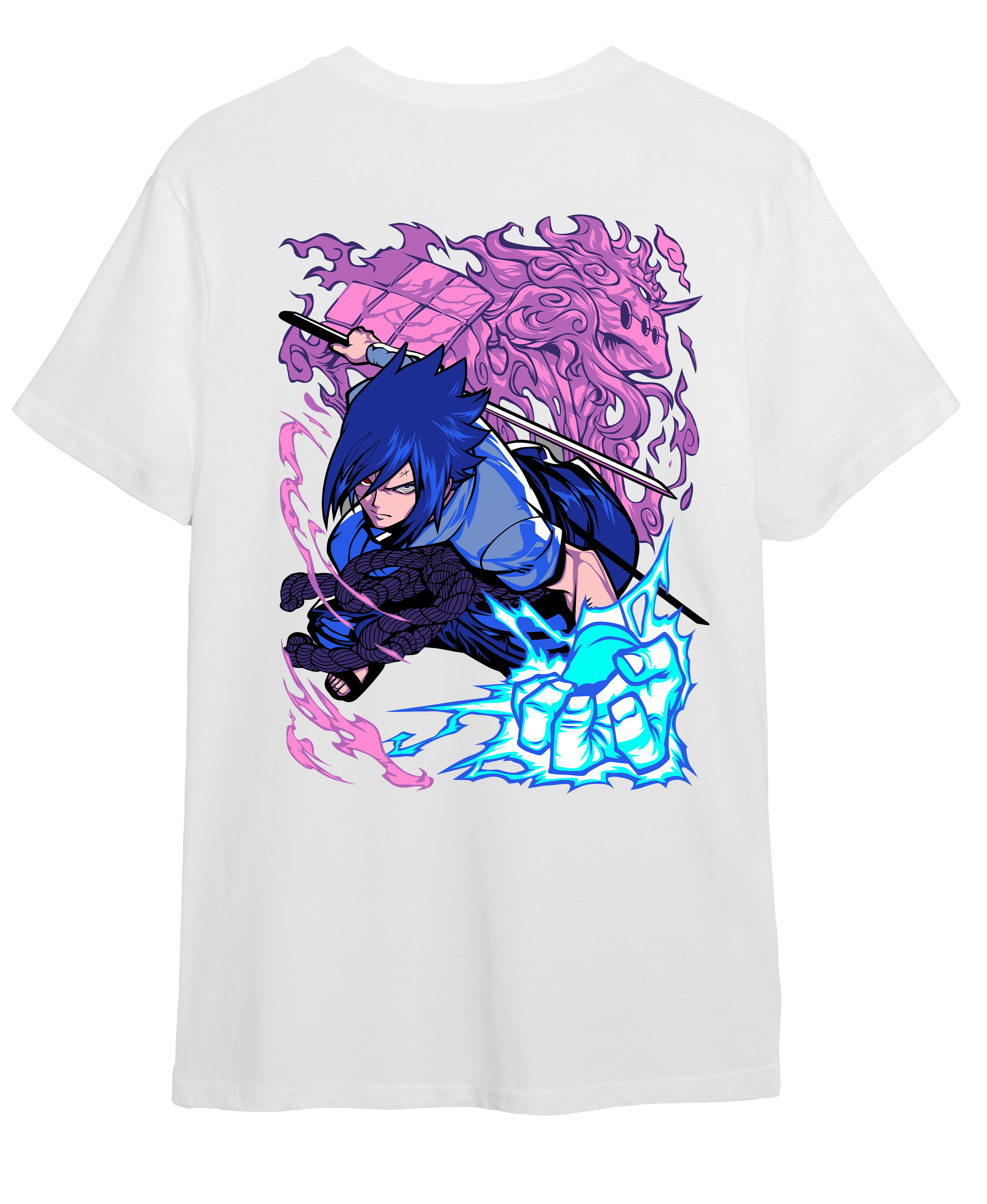 T-Shirt Sasuke Uchiha Naruto Pop Culture White