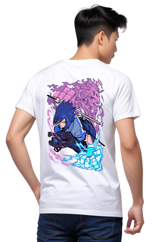T-Shirt Sasuke Uchiha Naruto Pop Culture White ανδρικά Basic T-Shirts Simple Wear Μπλουζάκια κοντομάνικα