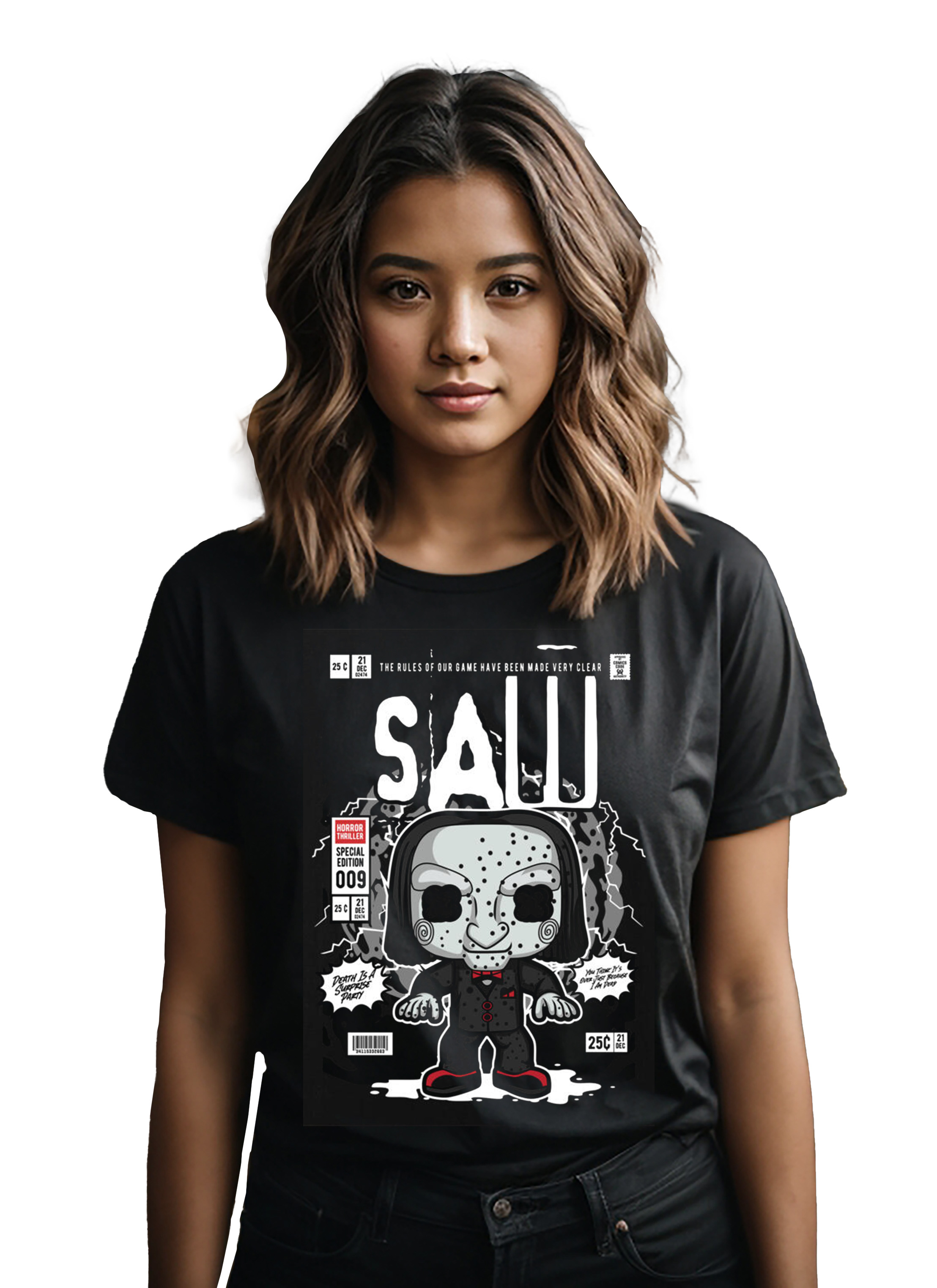 T-Shirt Saw Billy Pop Culture Black ανδρικά Basic T-Shirts Simple Wear Μπλουζάκια κοντομάνικα