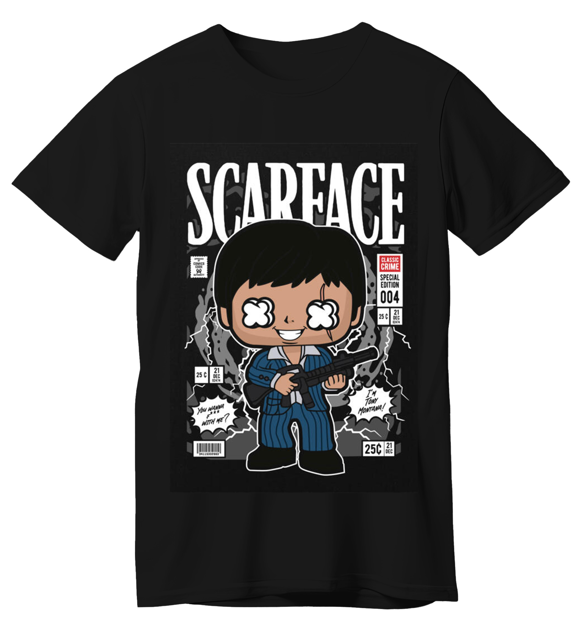T-Shirt Scarface Tony Montana Pop Culture Black