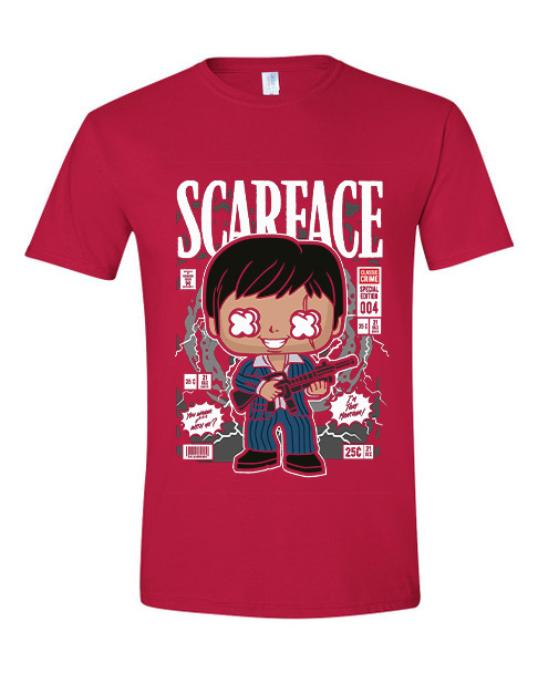 T-Shirt Scarface Tony Montana Pop Culture Red