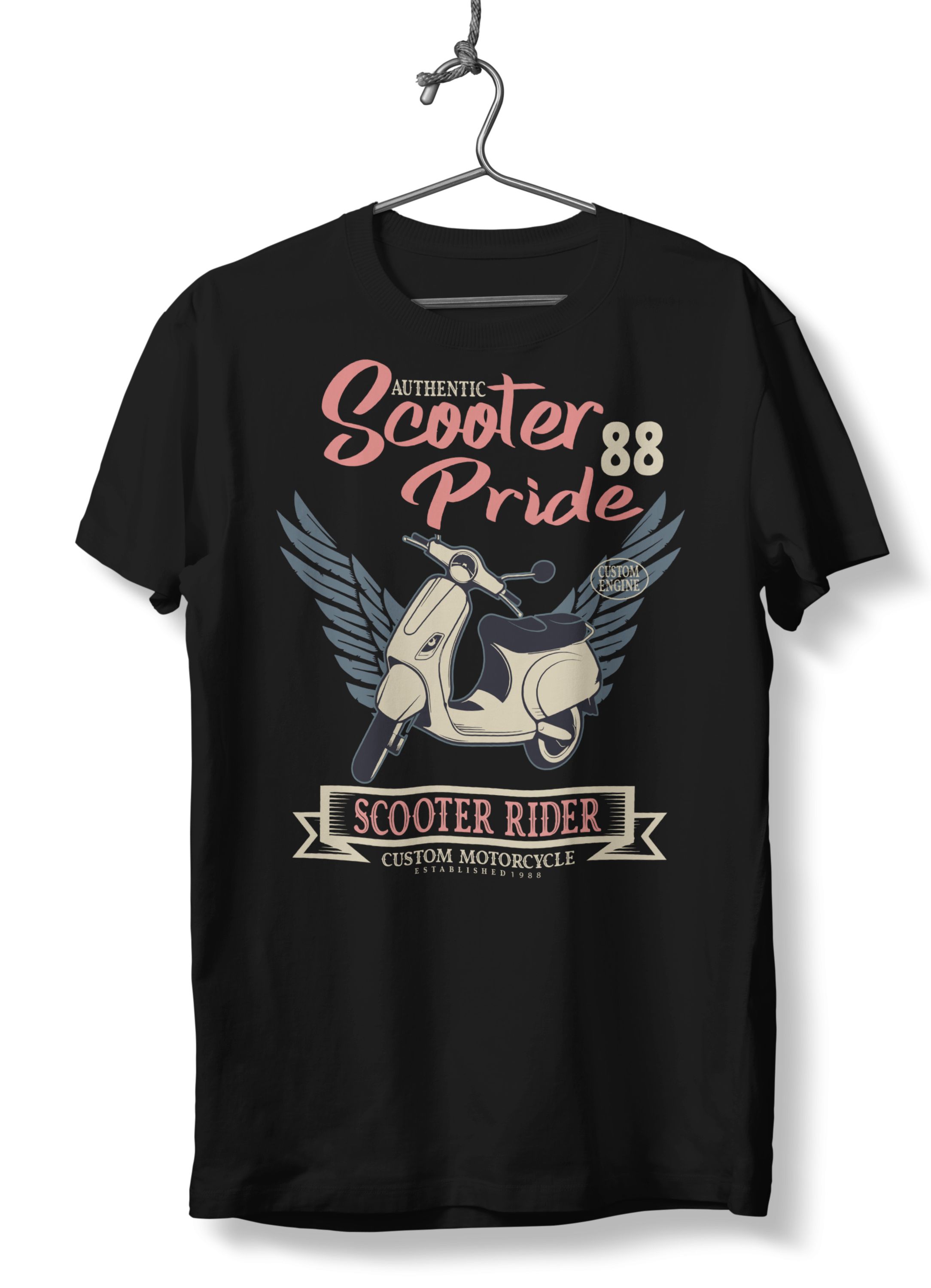 T-Shirt Scooter Pride Pop Culture Black