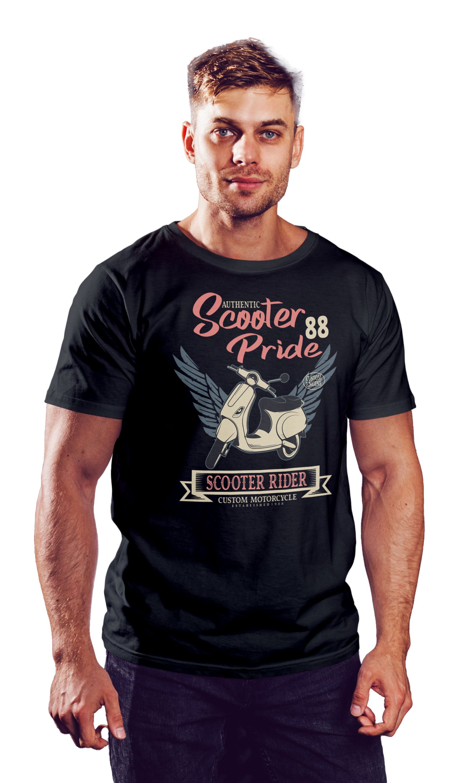 T-Shirt Scooter Pride Pop Culture Black ανδρικά Basic T-Shirts Simple Wear Μπλουζάκια κοντομάνικα