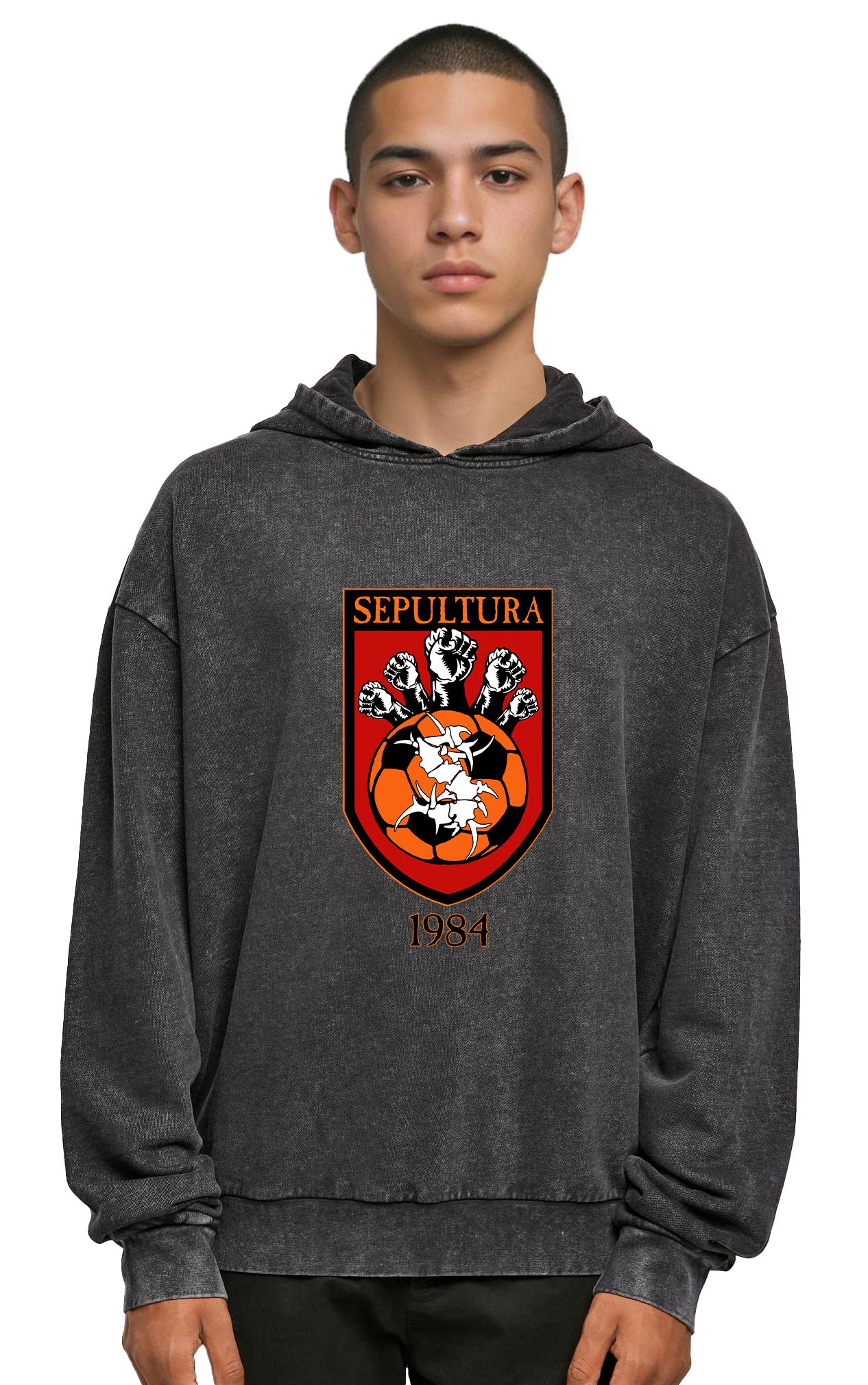Oversized Premium Hoodie Sepultura 1984 Rock Avenue Black ανδρικά Φούτερ Simple Wear