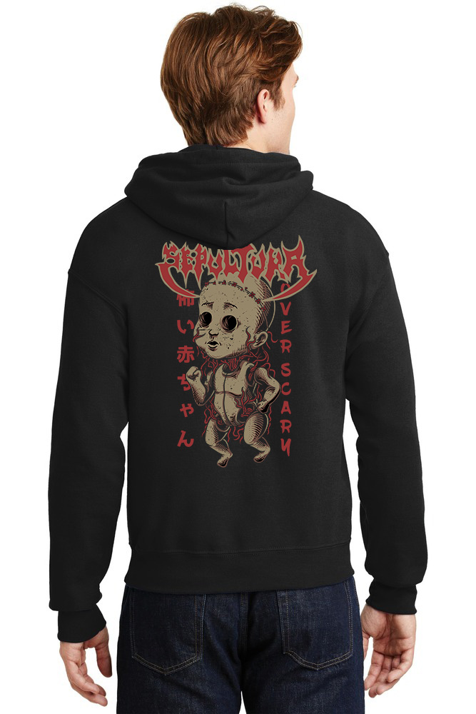 Hoodie Sepultura Doll Rock Avenue Black ανδρικά Φούτερ Simple Wear