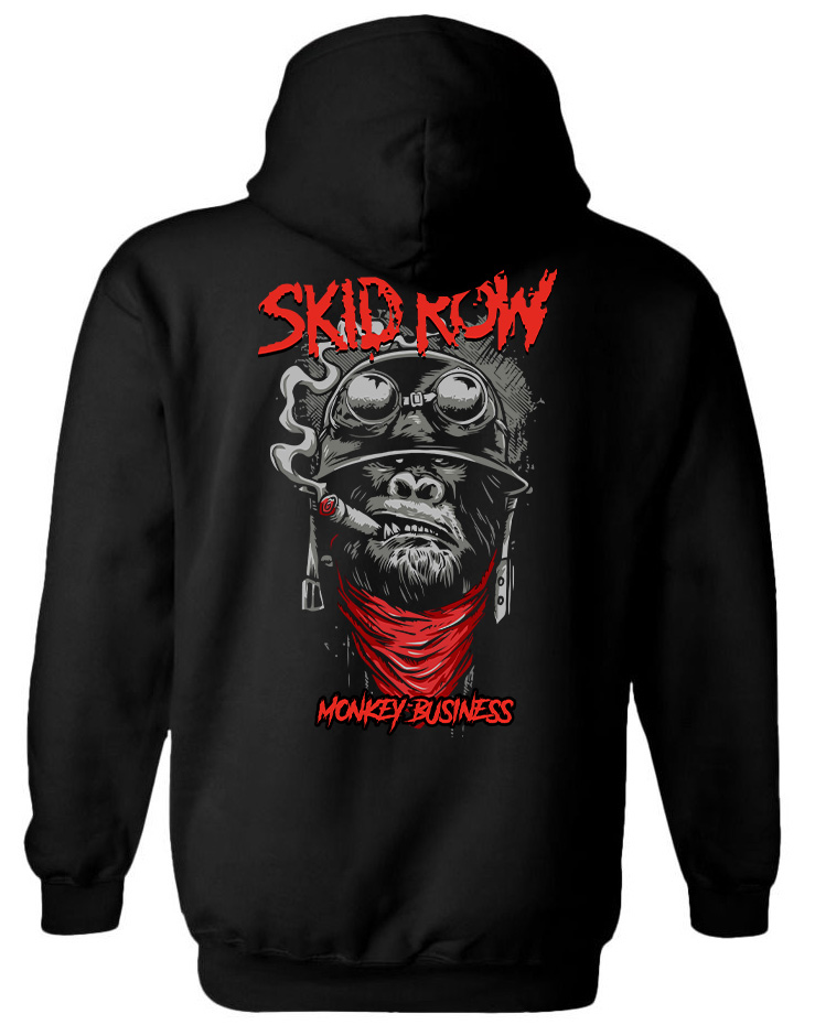 Hoodie Skid Row Monkey Business Rock Avenue Black