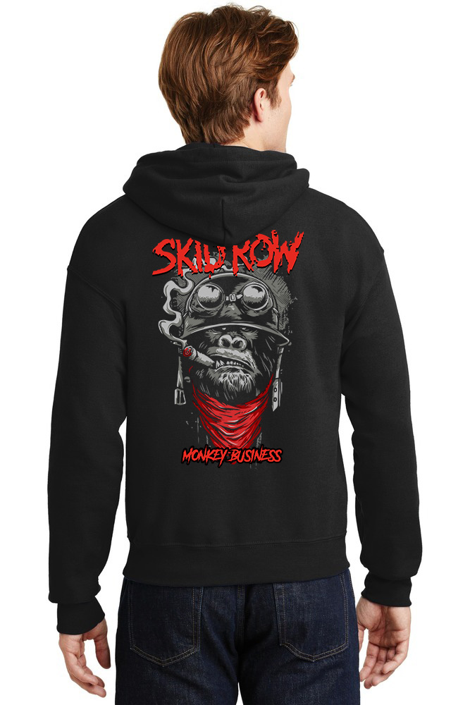 Hoodie Skid Row Monkey Business Rock Avenue Black ανδρικά Φούτερ Simple Wear