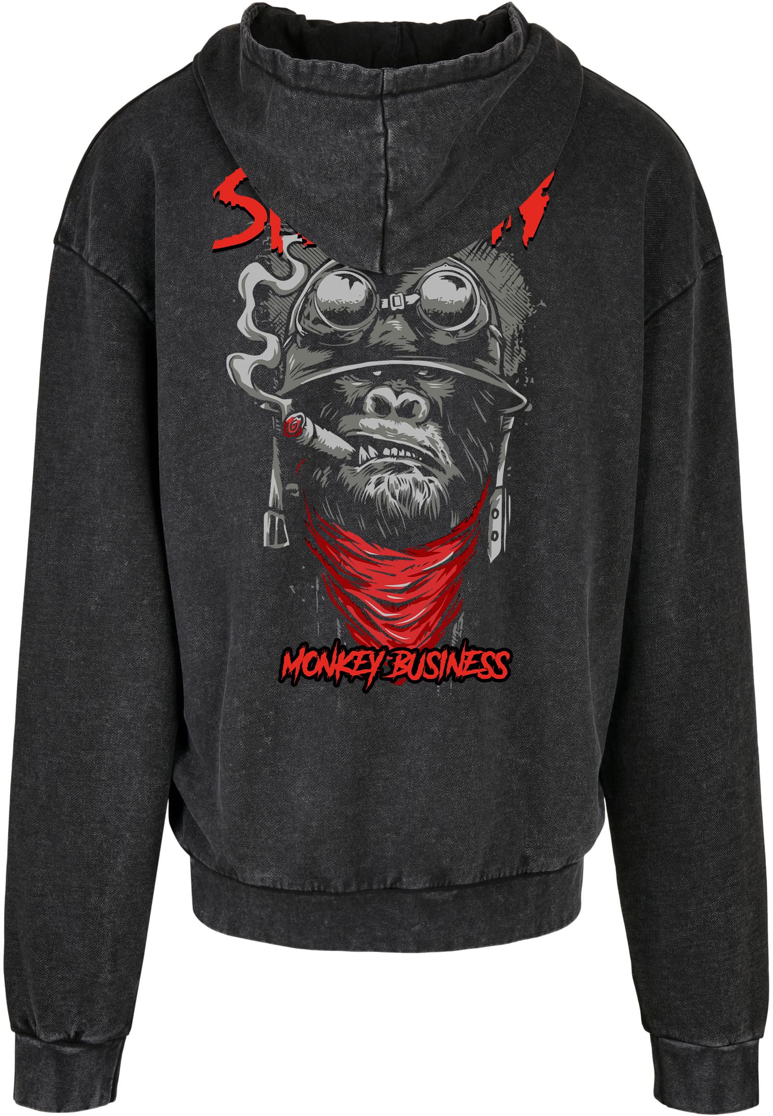 Oversized Premium Hoodie Skid Row Monkey Business Rock Avenue Black