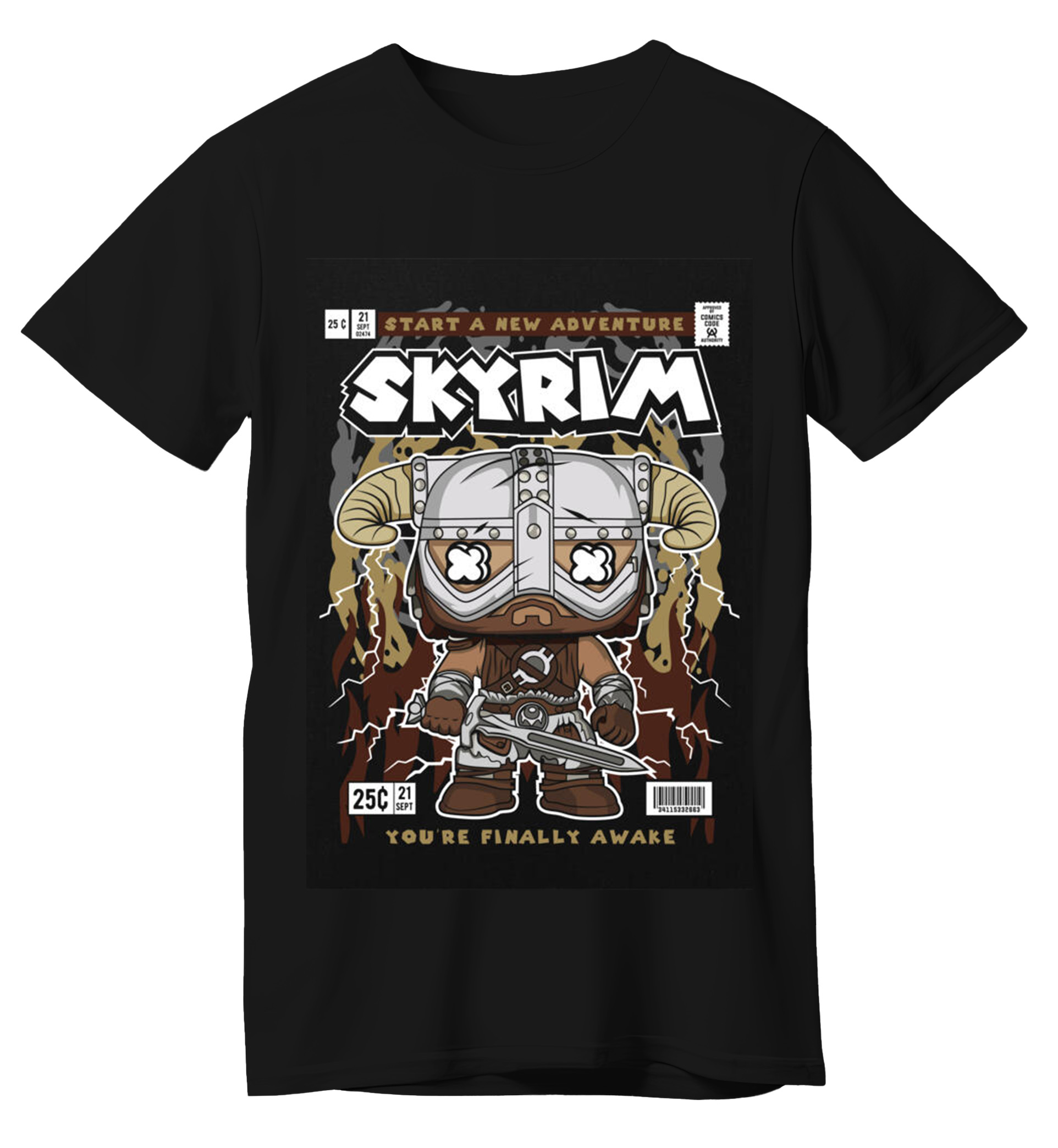 T-Shirt Skyrim Pop Culture Black