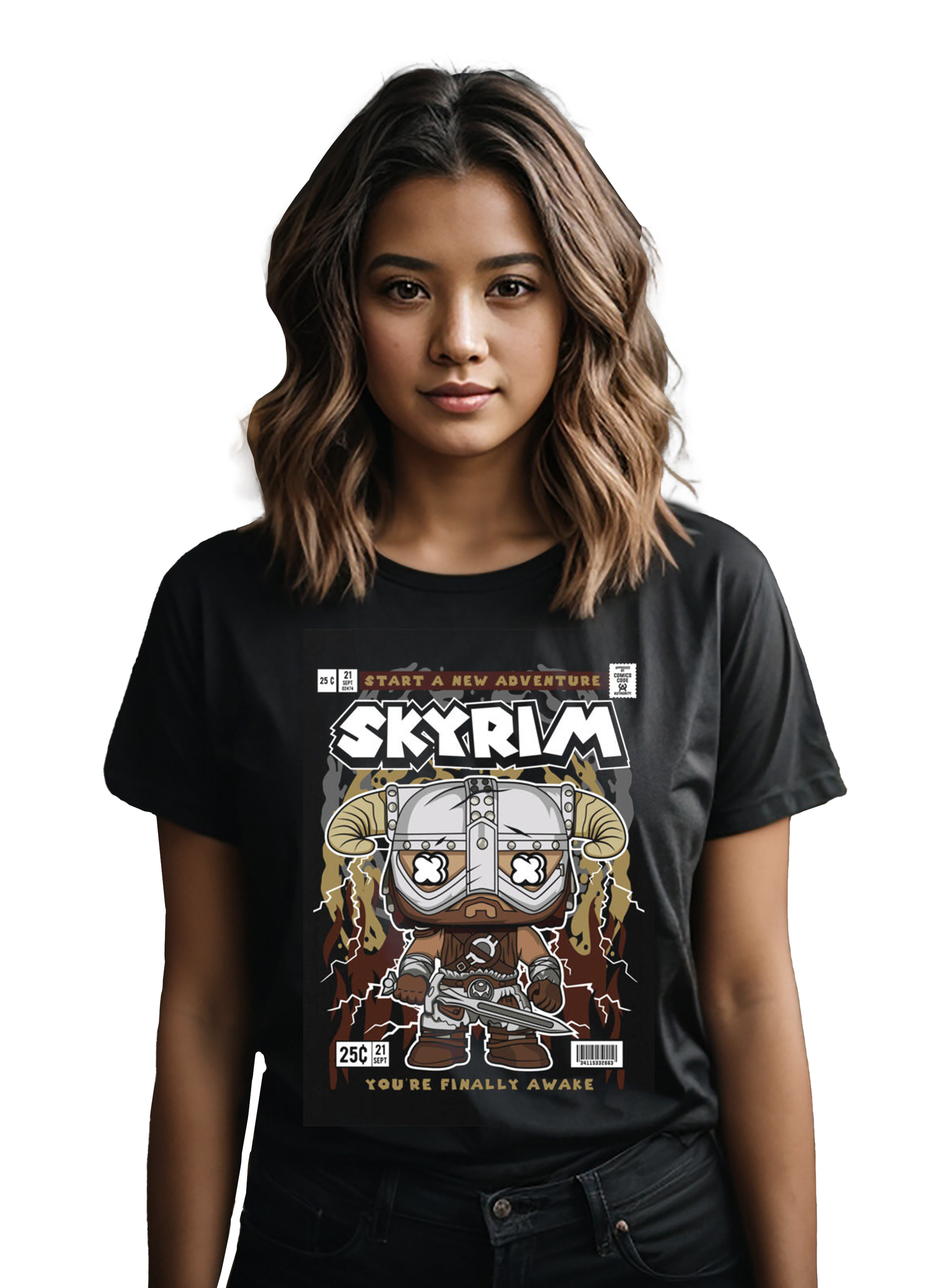 T-Shirt Skyrim Pop Culture Black ανδρικά Basic T-Shirts Simple Wear Μπλουζάκια κοντομάνικα
