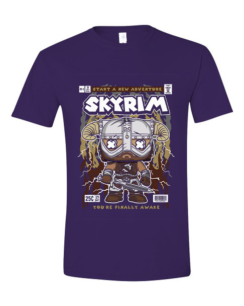 T-Shirt Skyrim Pop Culture Purple