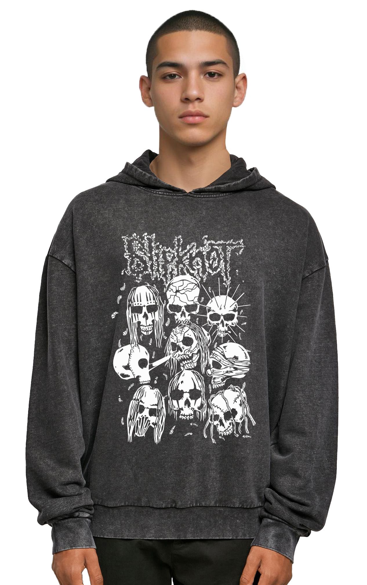 Oversized Premium Hoodie Slipknot Art Design2 Rock Avenue Black ανδρικά Φούτερ Simple Wear