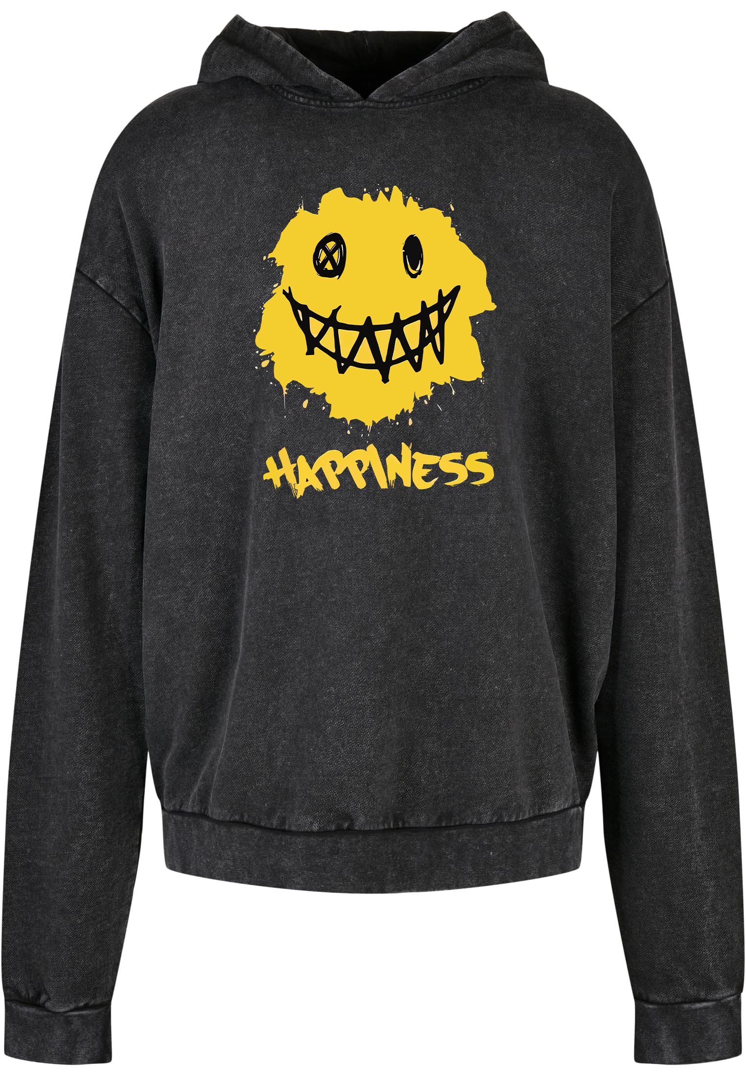 Oversized Premium Hoodie Smiley Face Pop Culture Black