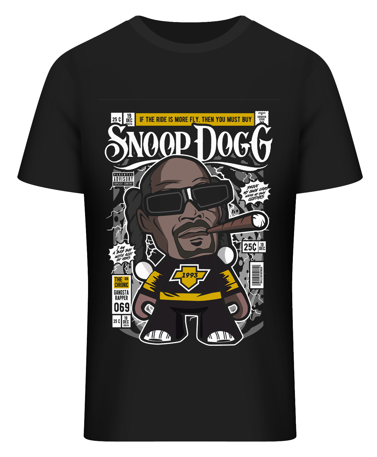 T-Shirt Snoop Dog Pop Culture Black