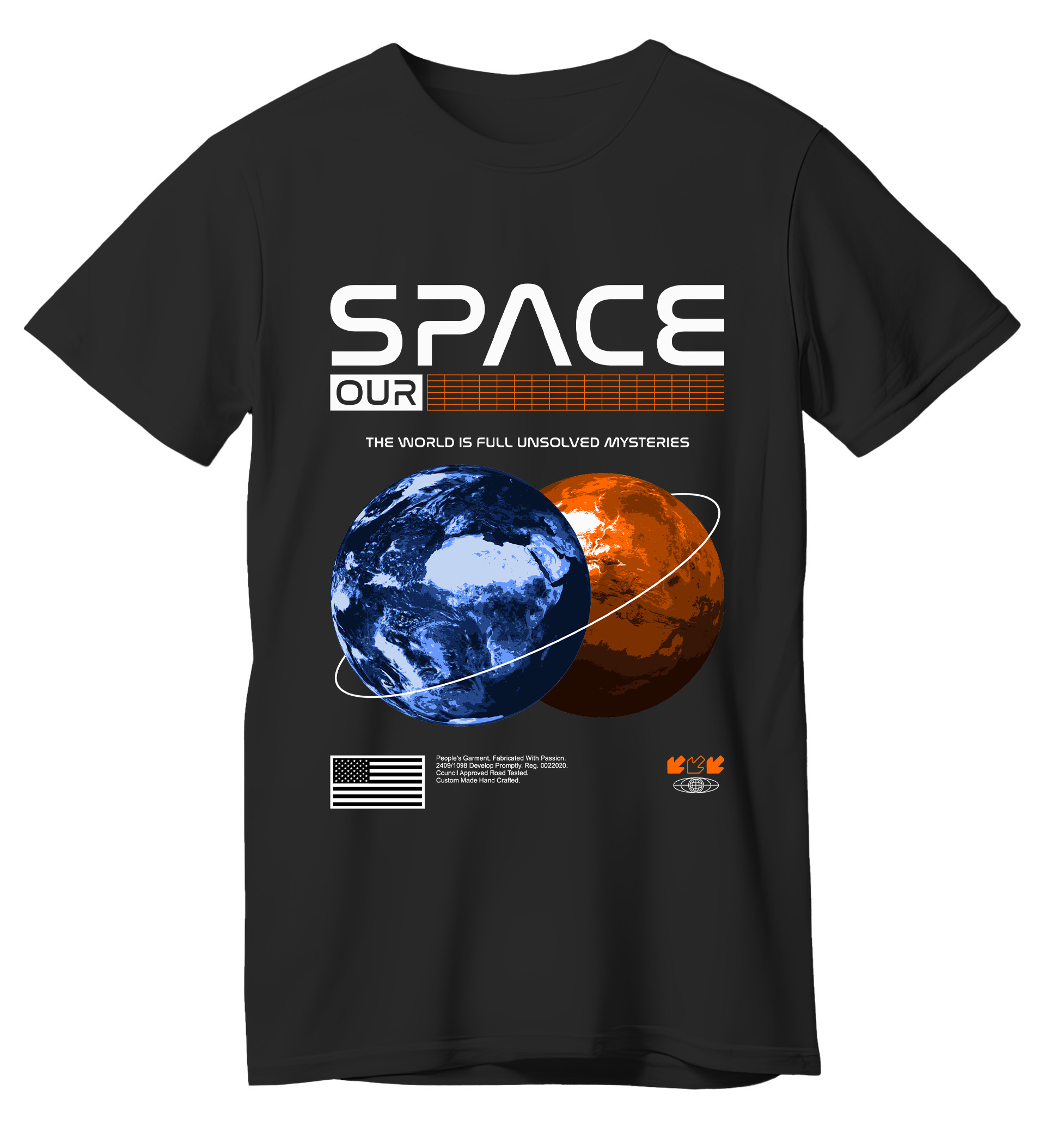 T-Shirt Space Pop Culture Black