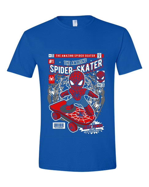 T-Shirt Spiderman Skateboard Pop Culture Royal