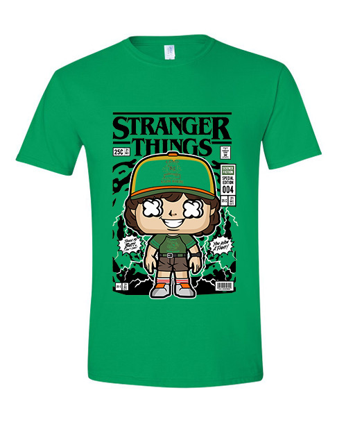 T-Shirt Stranger Things Dustin Pop Culture Irish Green