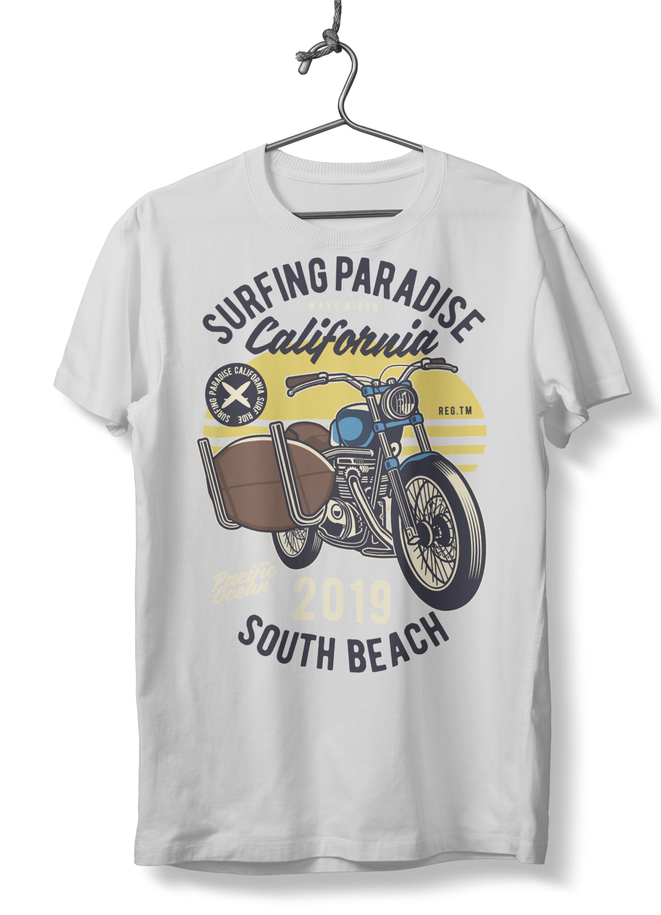 T-Shirt Surfboard Ride Pop Culture White
