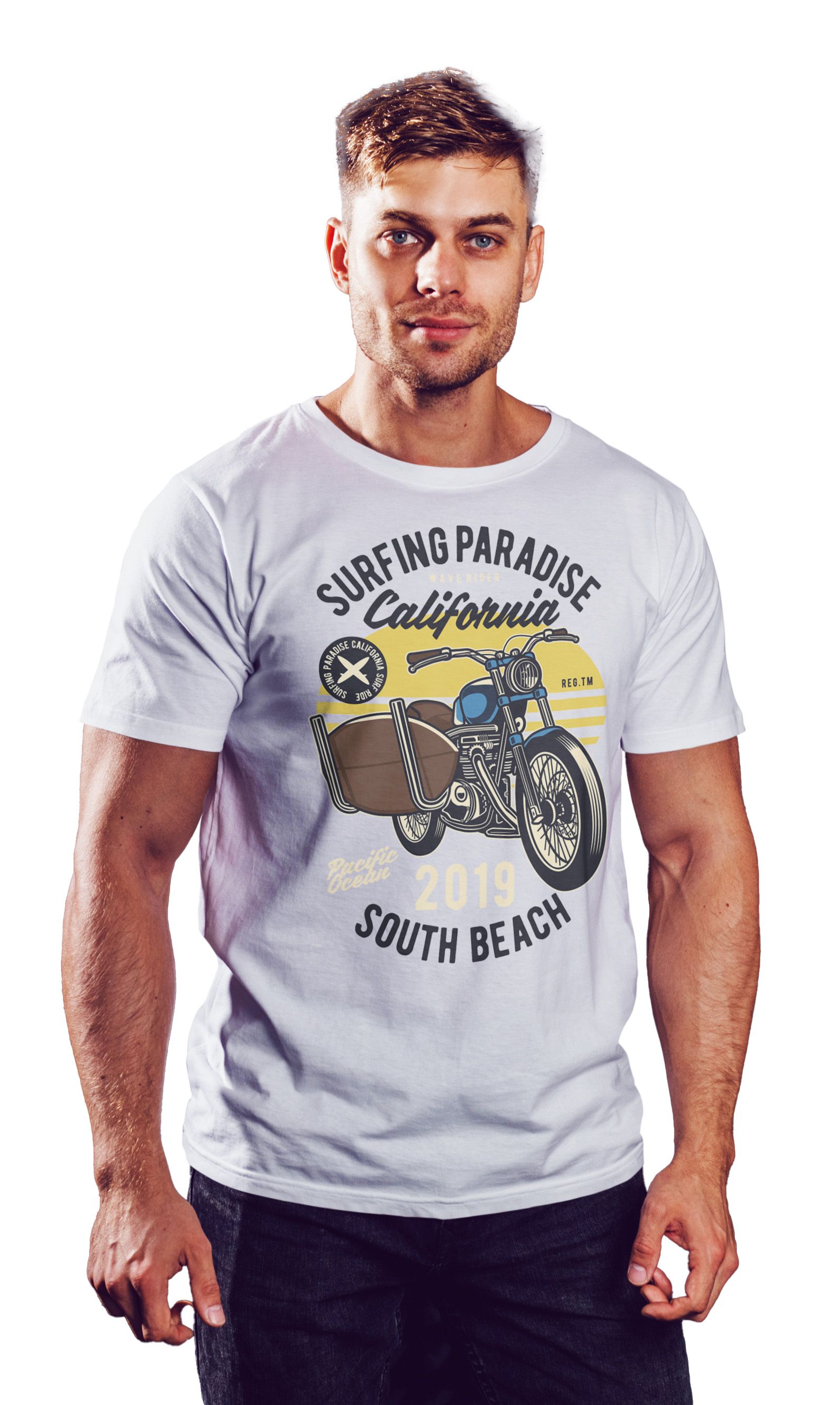 T-Shirt Surfboard Ride Pop Culture White ανδρικά Basic T-Shirts Simple Wear Μπλουζάκια κοντομάνικα