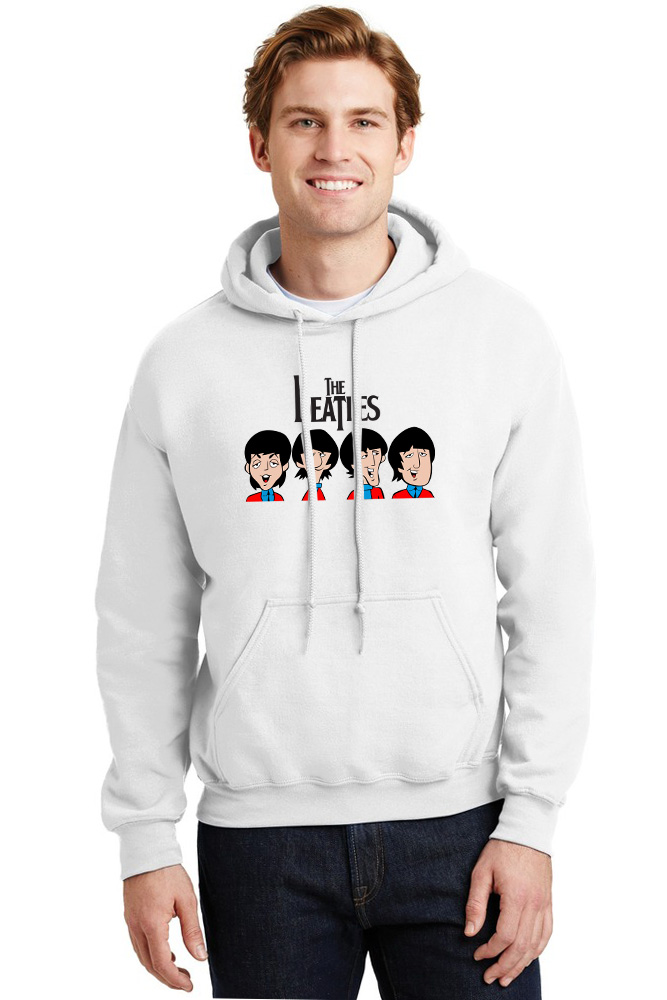 Hoodie The Beatles Rock Avenue White ανδρικά Φούτερ Simple Wear