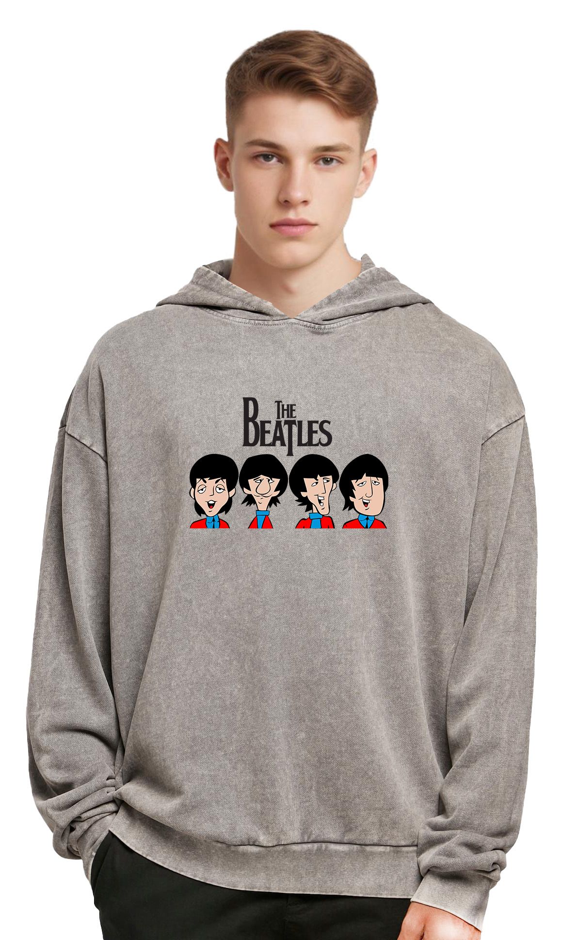 Oversized Premium Hoodie The Beatles Rock Avenue Asphalt ανδρικά Φούτερ Simple Wear