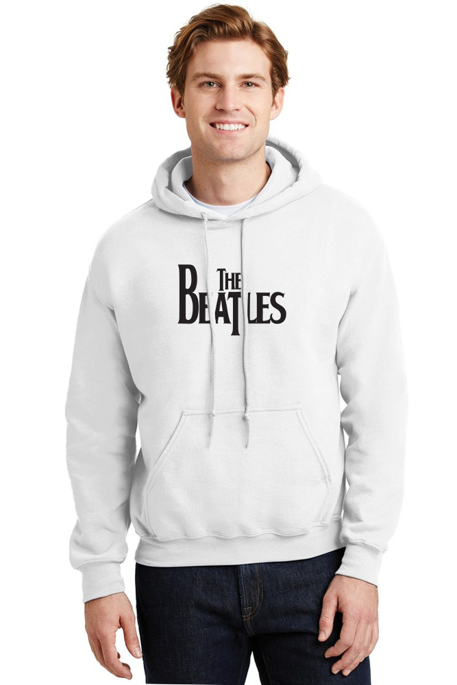 Hoodie The Beatles Logo Name Art Rock Avenue White ανδρικά Φούτερ Simple Wear
