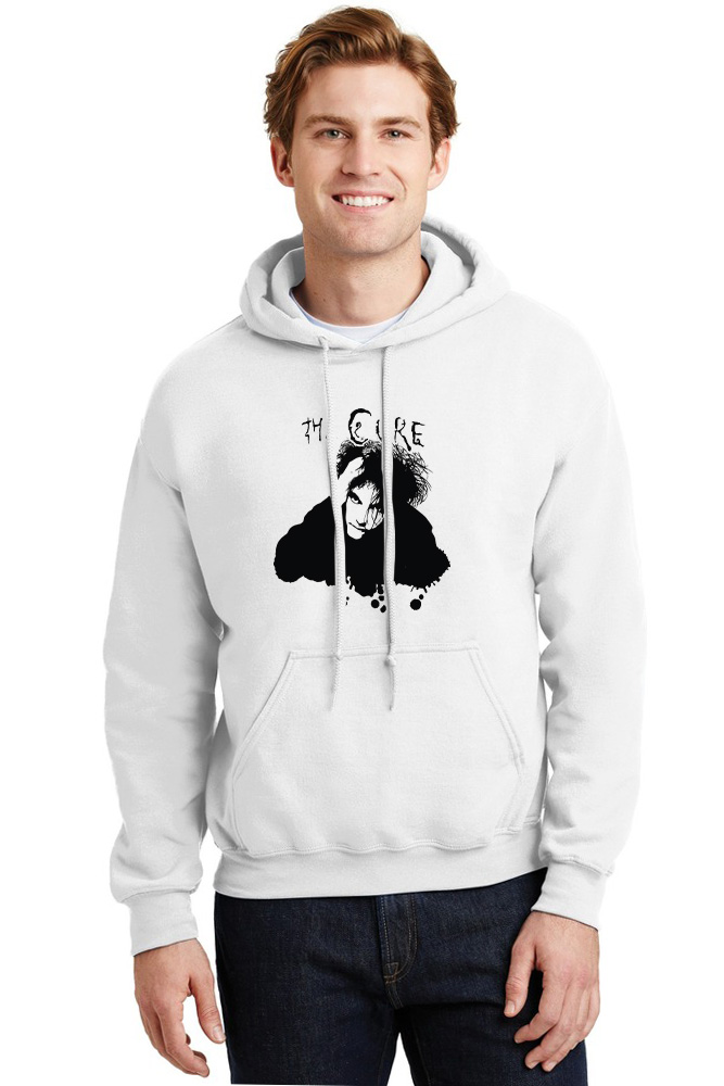 Hoodie The Cure Robert Smith Rock Avenue White ανδρικά Φούτερ Simple Wear