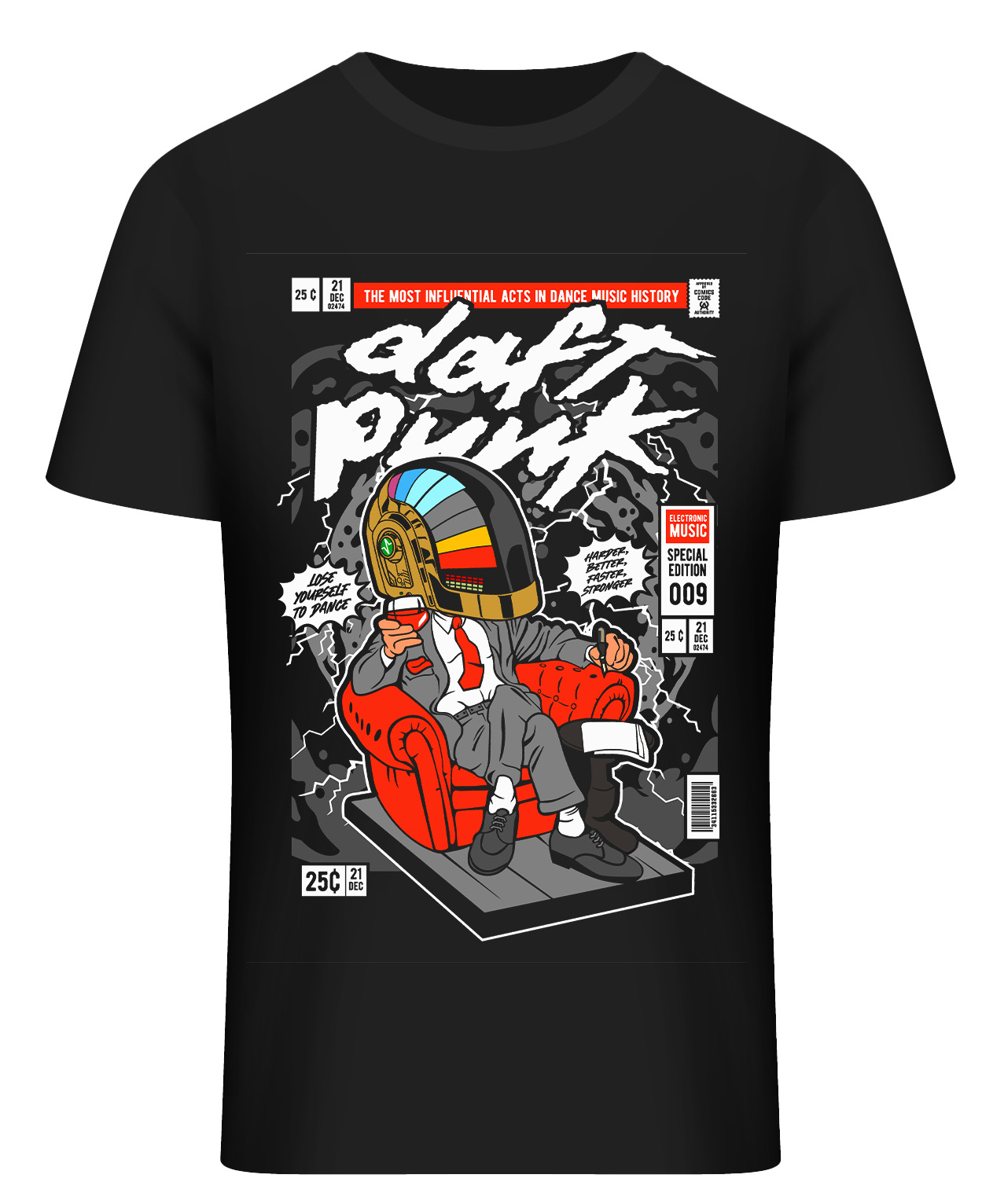 T-Shirt The Daft Punk Boss Pop Culture Black