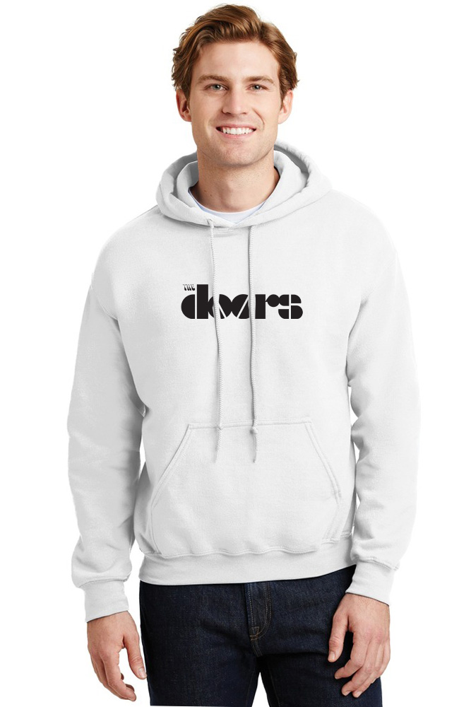 Hoodie The Doors Band Logo Name Rock Avenue White ανδρικά Φούτερ Simple Wear