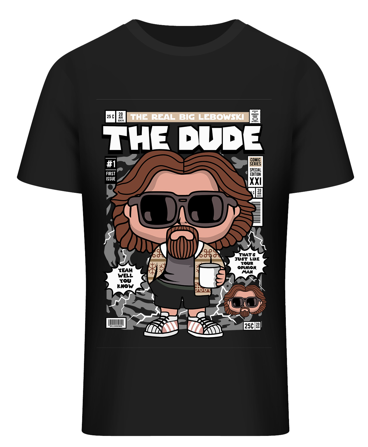 T-Shirt The Dude Pop Culture Black