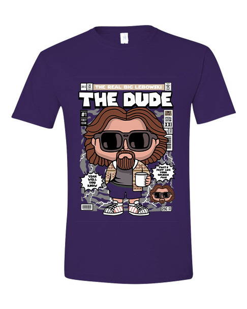 T-Shirt The Dude Pop Culture Purple