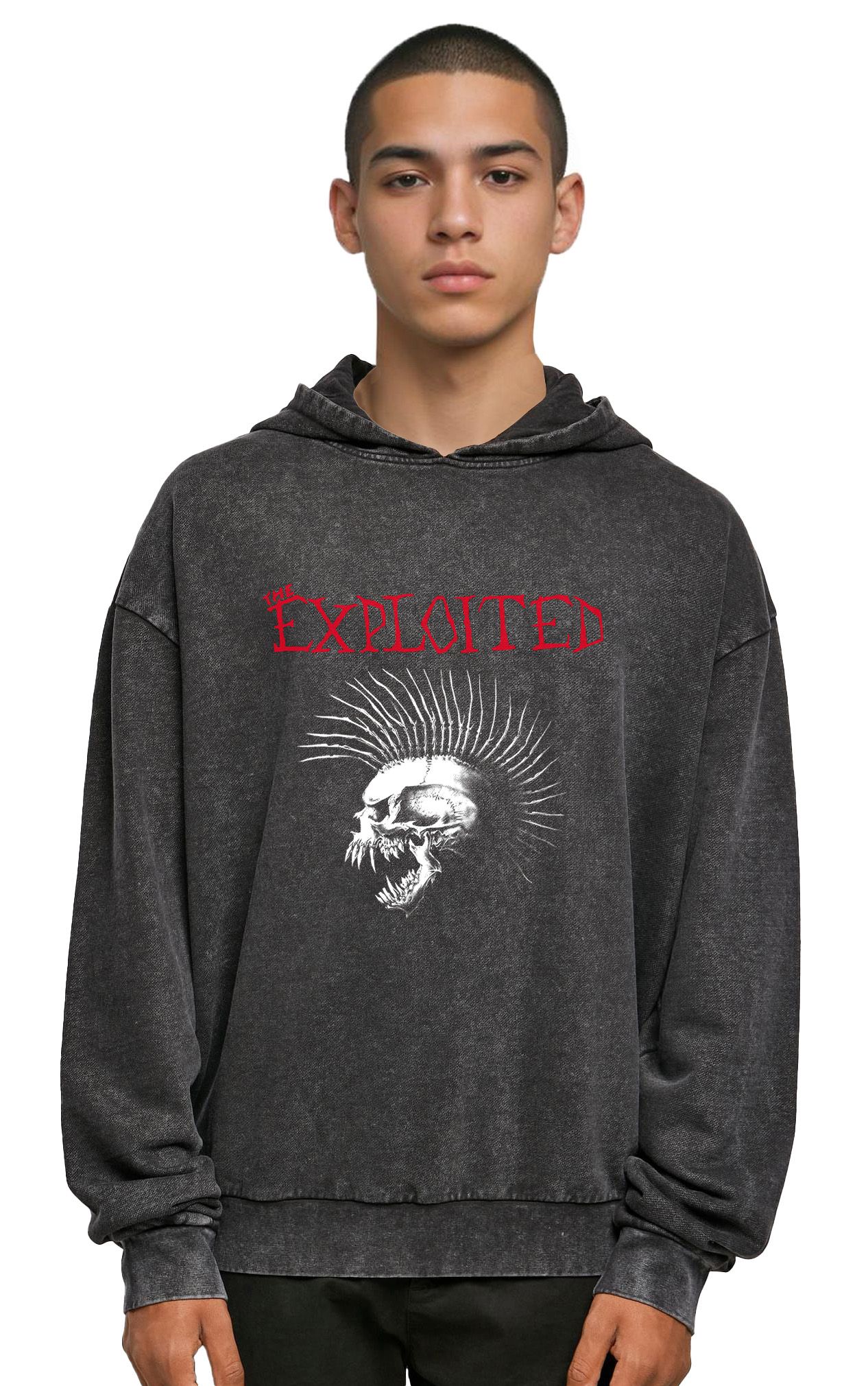 Oversized Premium Hoodie The Exploited 2 Rock Avenue Black ανδρικά Φούτερ Simple Wear