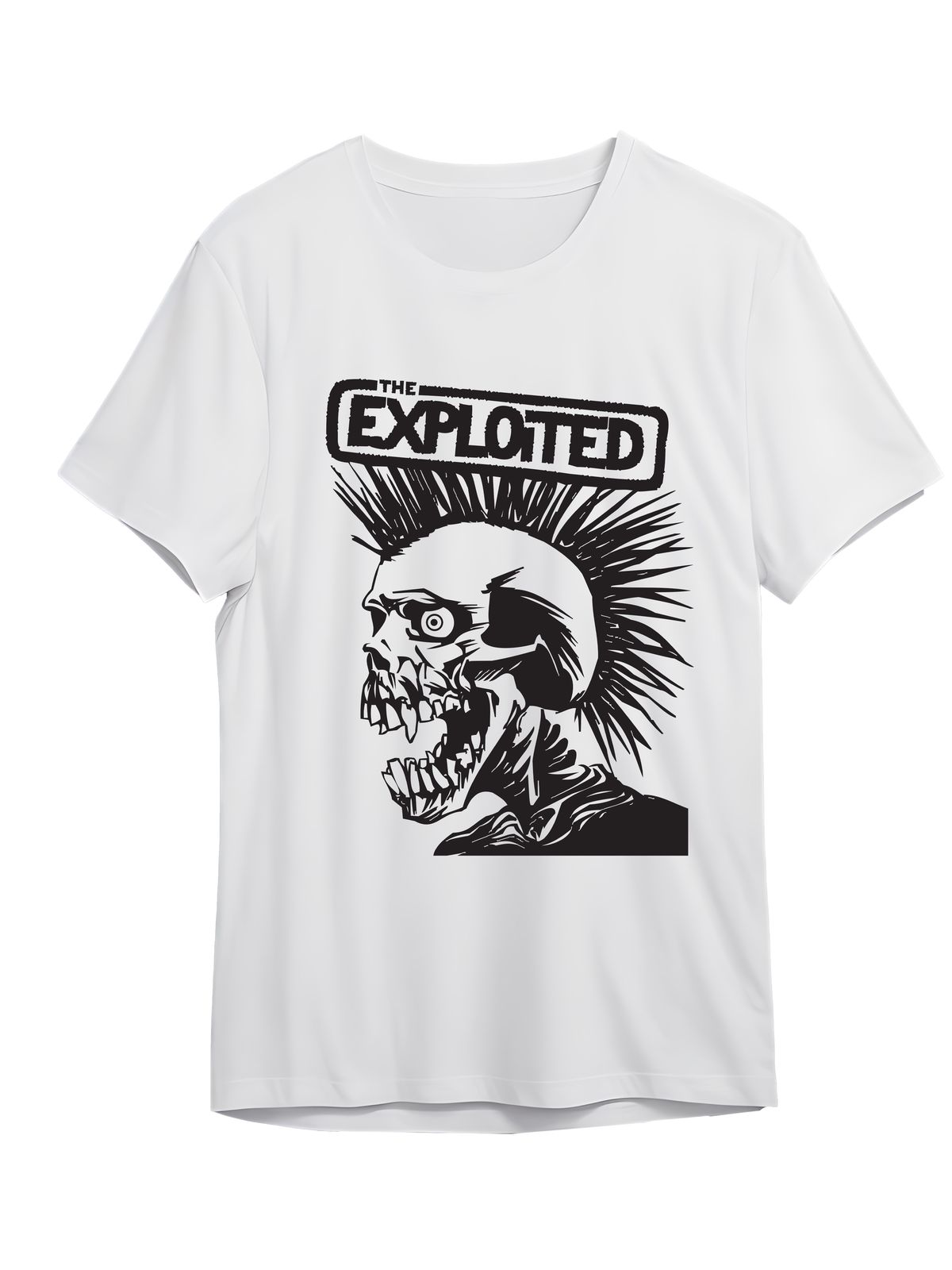 T-Shirt The Exploited B W Rock Avenue White