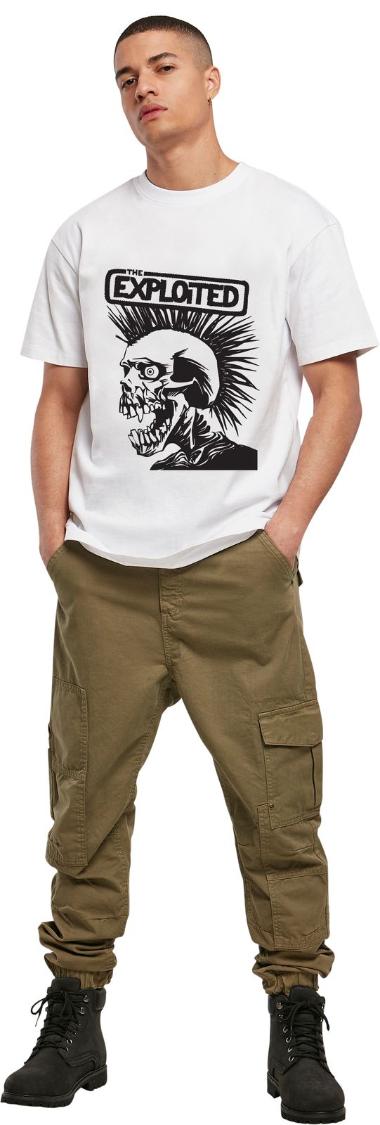 T-Shirt The Exploited B W Rock Avenue White ανδρικά Basic T-Shirts Simple Wear Μπλουζάκια κοντομάνικα