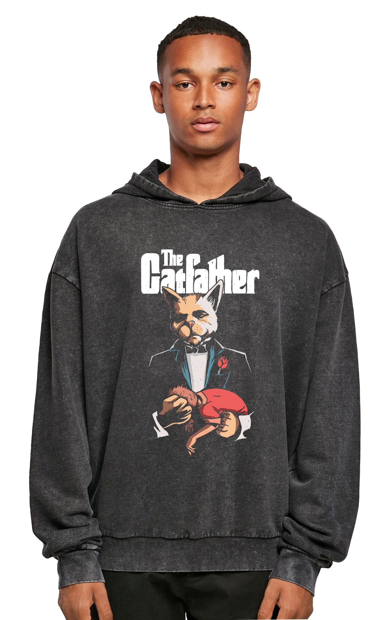 Oversized Premium Hoodie The Godfather Pop Culture Black ανδρικά Φούτερ Simple Wear