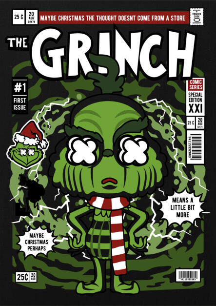 T-Shirt The Grinch Pop Culture Black ανδρικά Basic T-Shirts Simple Wear Μπλουζάκια κοντομάνικα