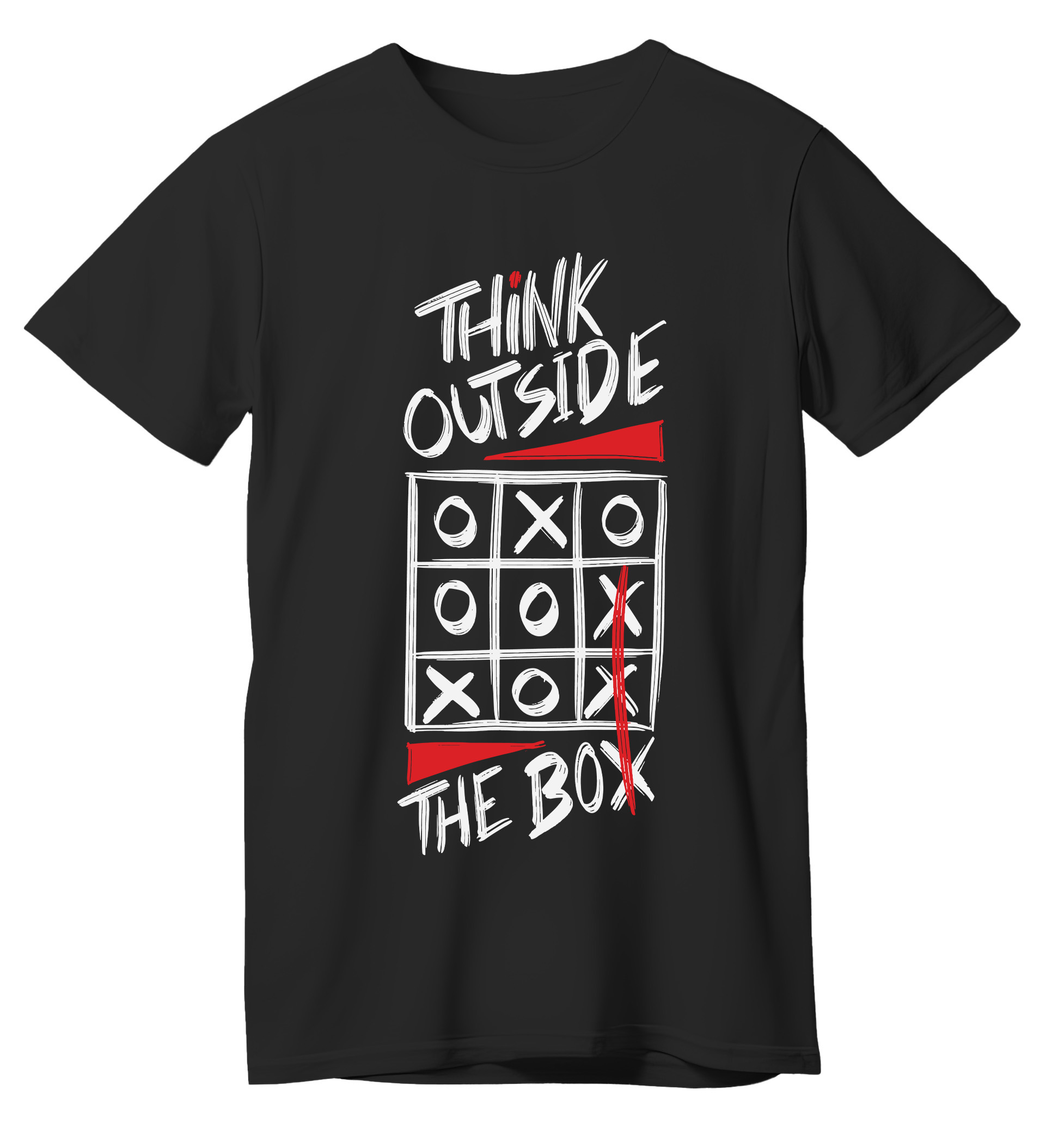 T-Shirt Think Outside The Box Black Pop Culture Black
