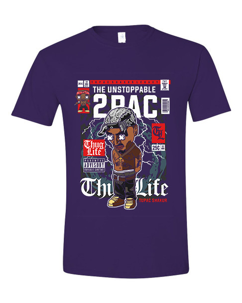 T-Shirt Tupac Pop Culture Purple