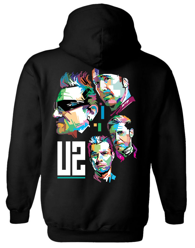 Hoodie U2 Art1 Rock Avenue Black