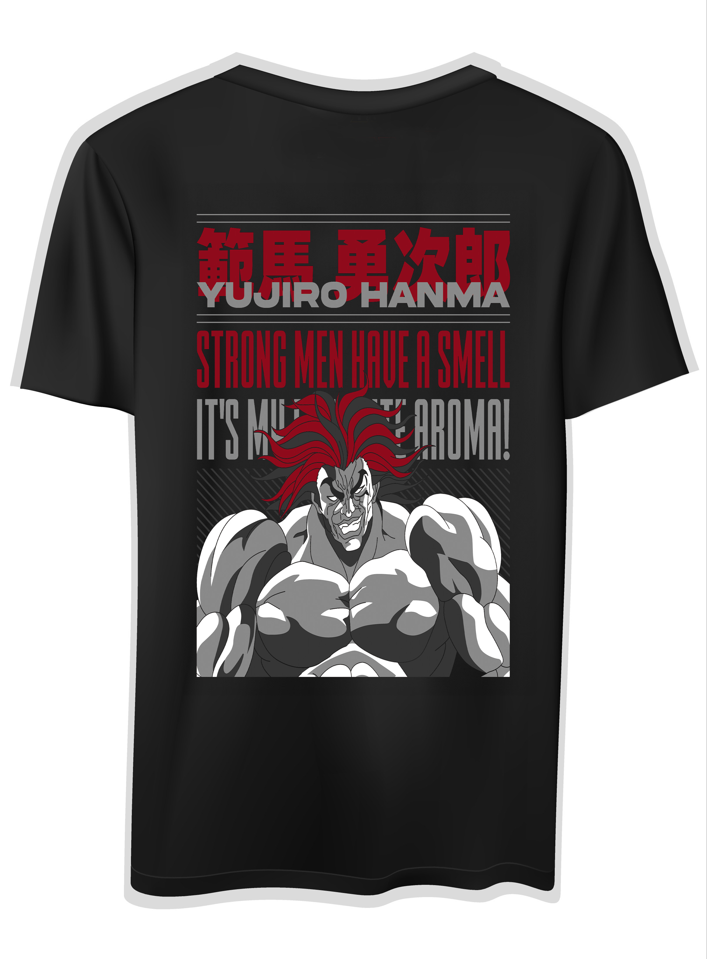 T-Shirt Ujiro Baki Hanma Pop Culture Black