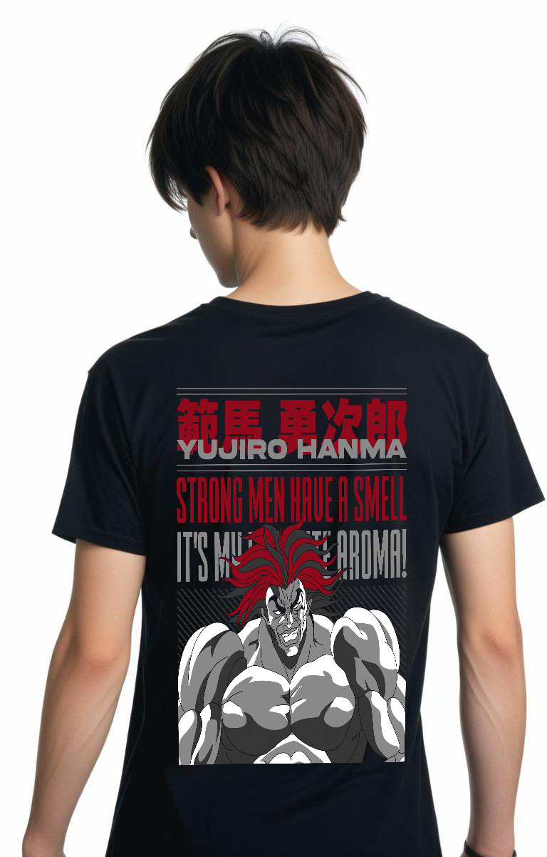 T-Shirt Ujiro Baki Hanma Pop Culture Black ανδρικά Basic T-Shirts Simple Wear Μπλουζάκια κοντομάνικα