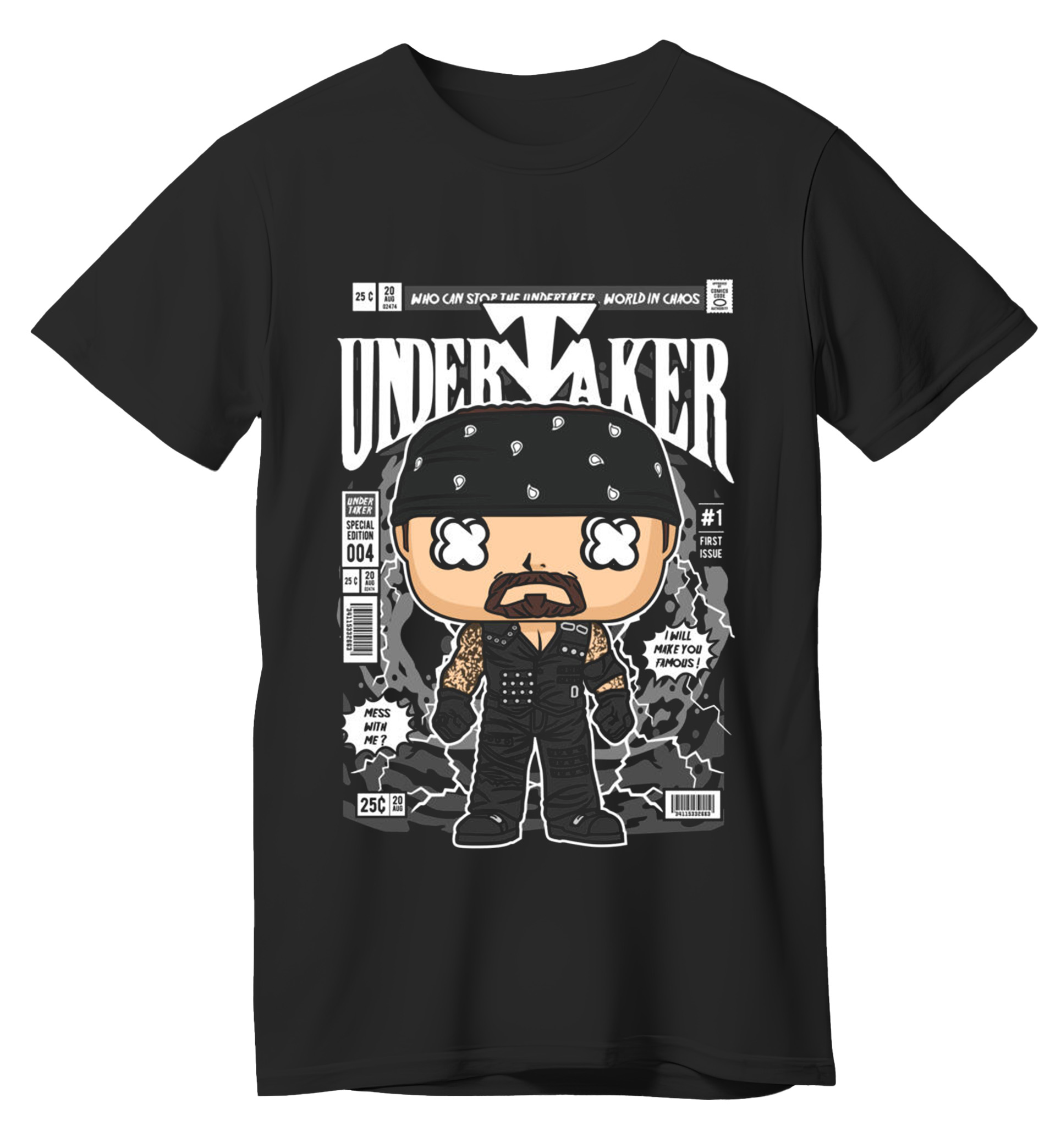 T-Shirt Undertaker Pop Culture Black