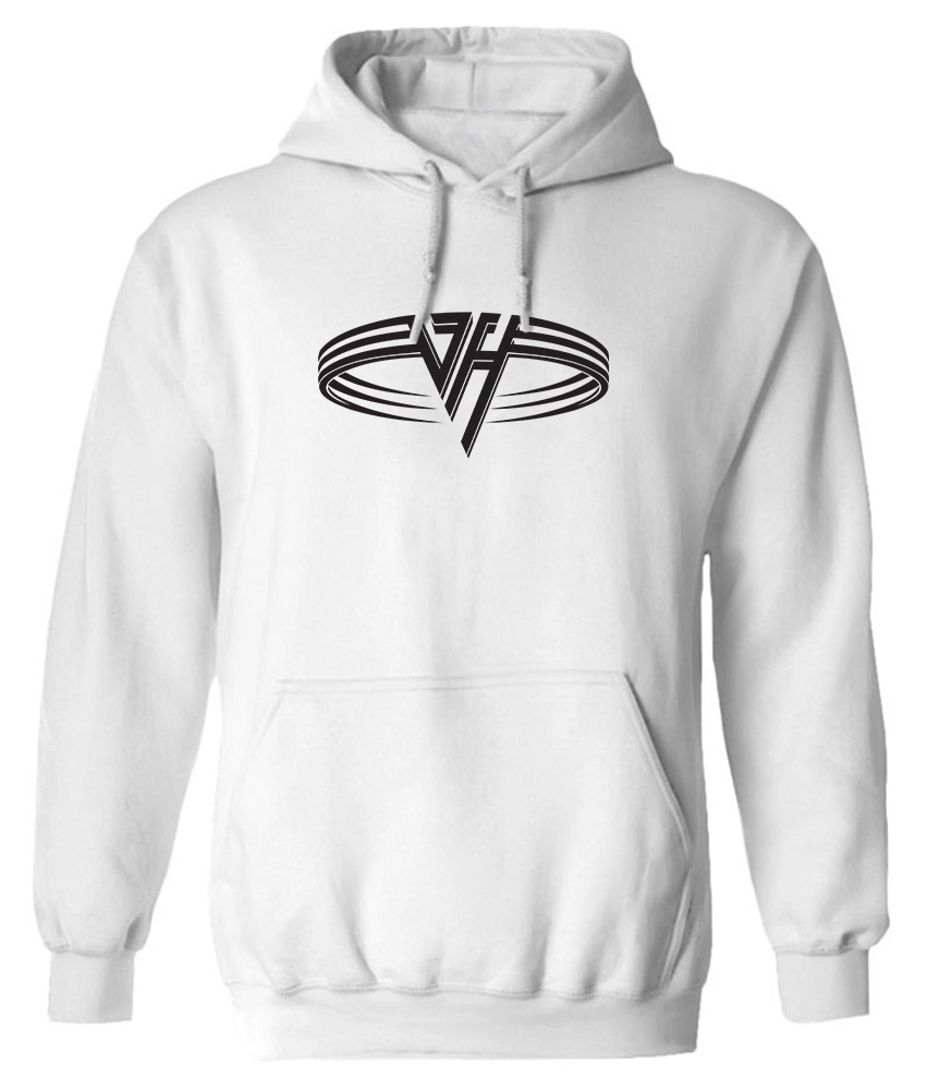 Hoodie Van Halen Band Logo Design Rock Avenue White