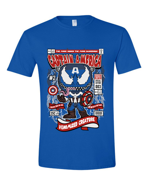T-Shirt Venom Captain America Pop Culture Royal