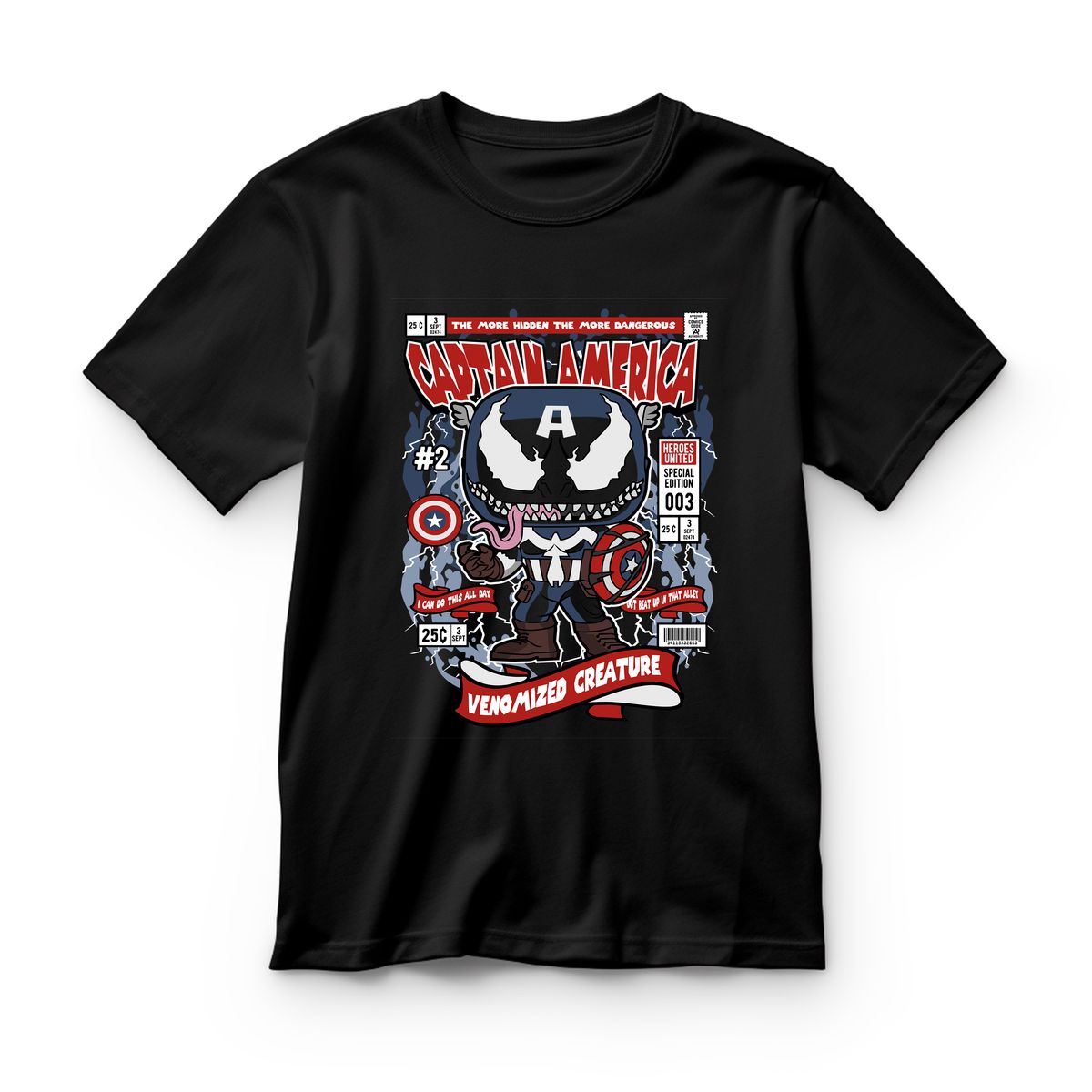 Παιδικό T-shirt Venom Captain America Pop Culture Black