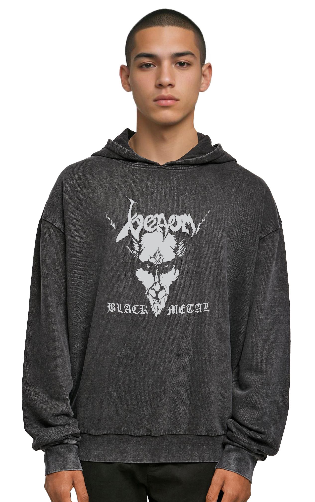 Oversized Premium Hoodie Venom Black Metal Rock Avenue ανδρικά Φούτερ Simple Wear
