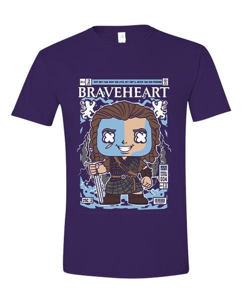 T-Shirt William Walace Brave Heart Pop Culture Purple